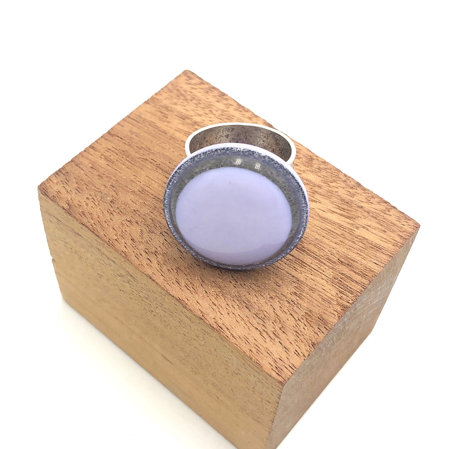 Glitter Resin Disc Cocktail Ring