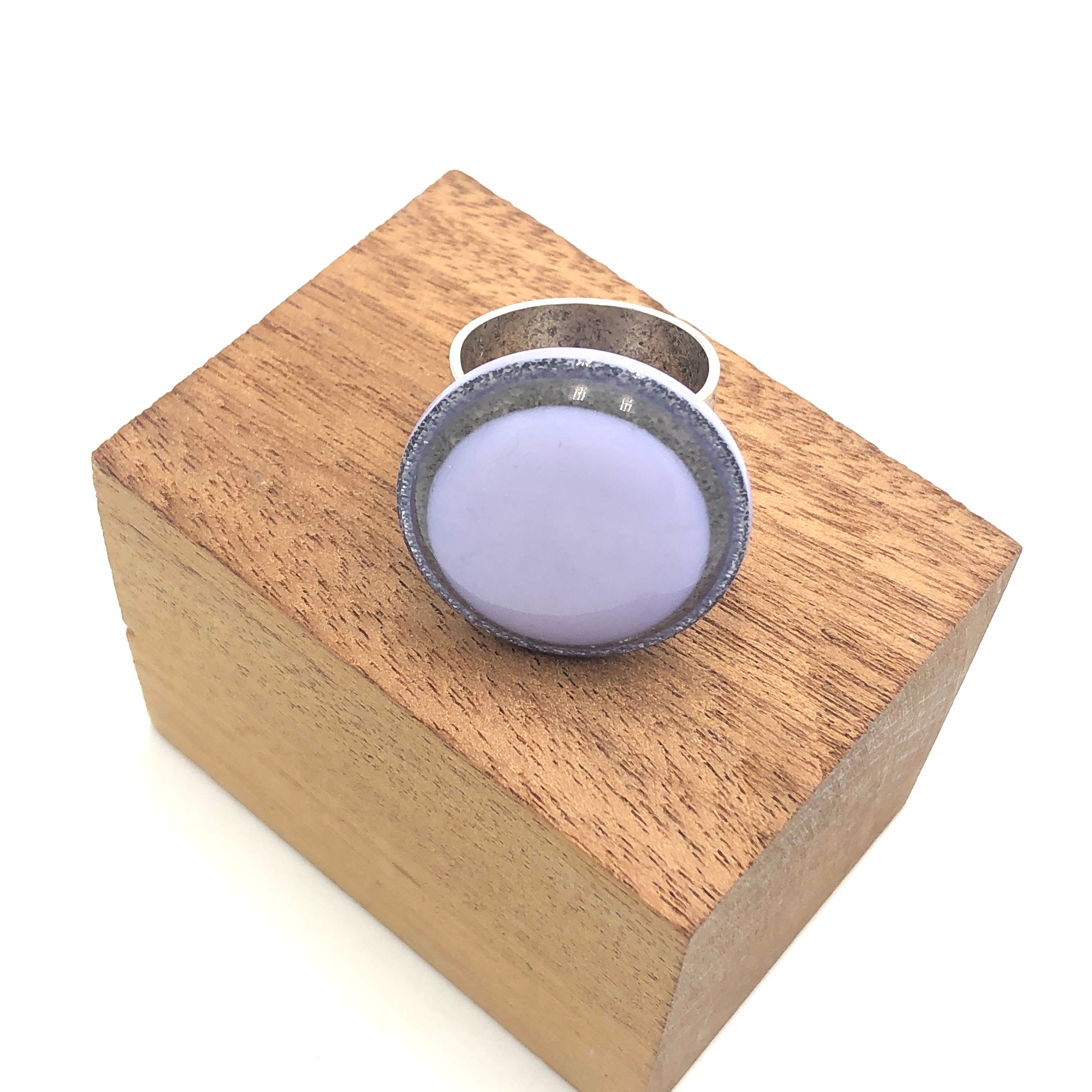 Glitter Resin Disc Cocktail Ring