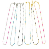 Set of 6 necklaces in different colors on a white background