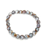 Multicolored beaded bracelet on a white background