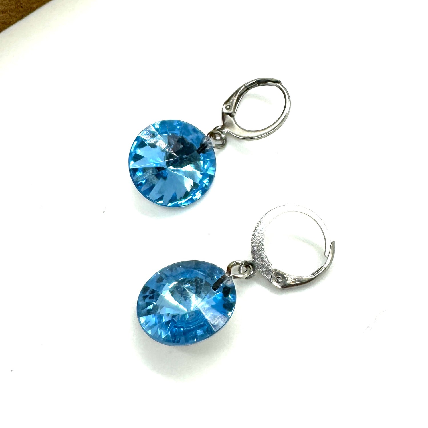 Aqua Shine On Rivoli Earrings