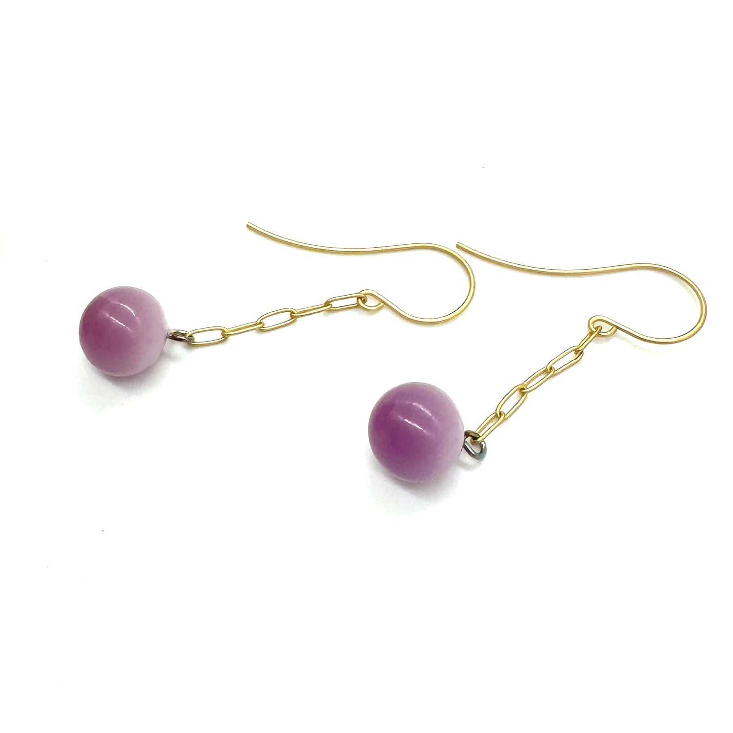 Lilac Moonglow Chain Drop Earrings