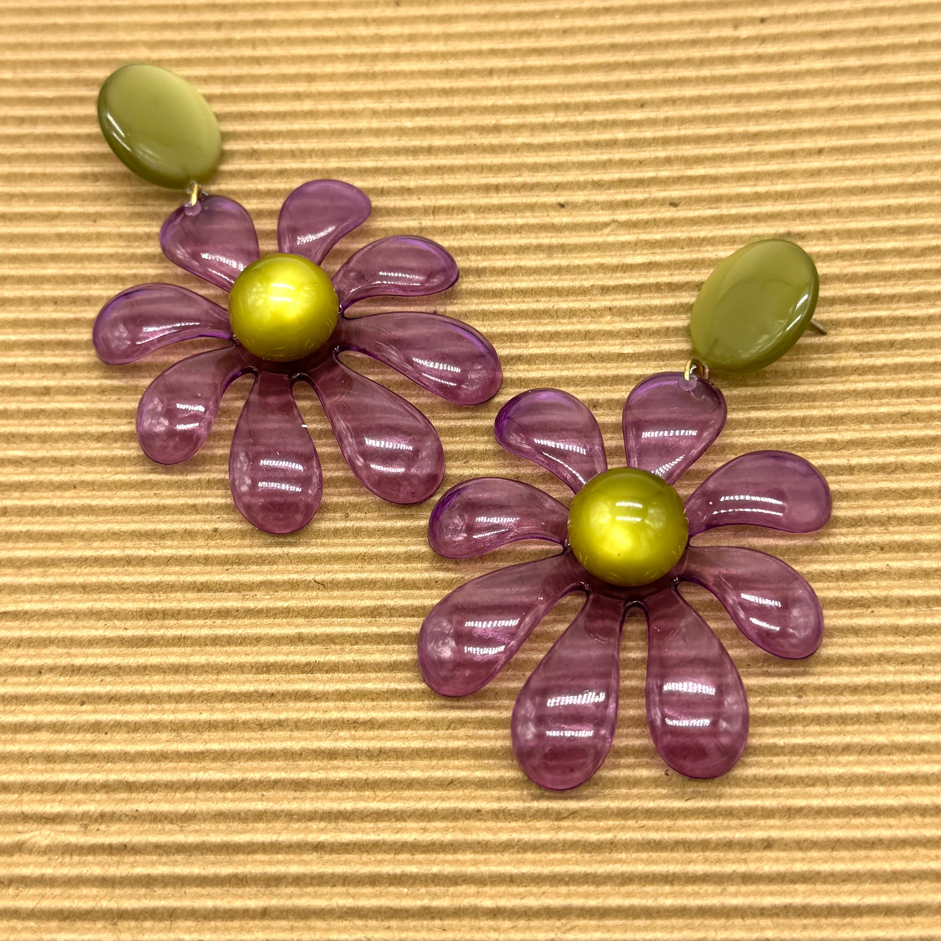 Retro Splat Flower Earrings