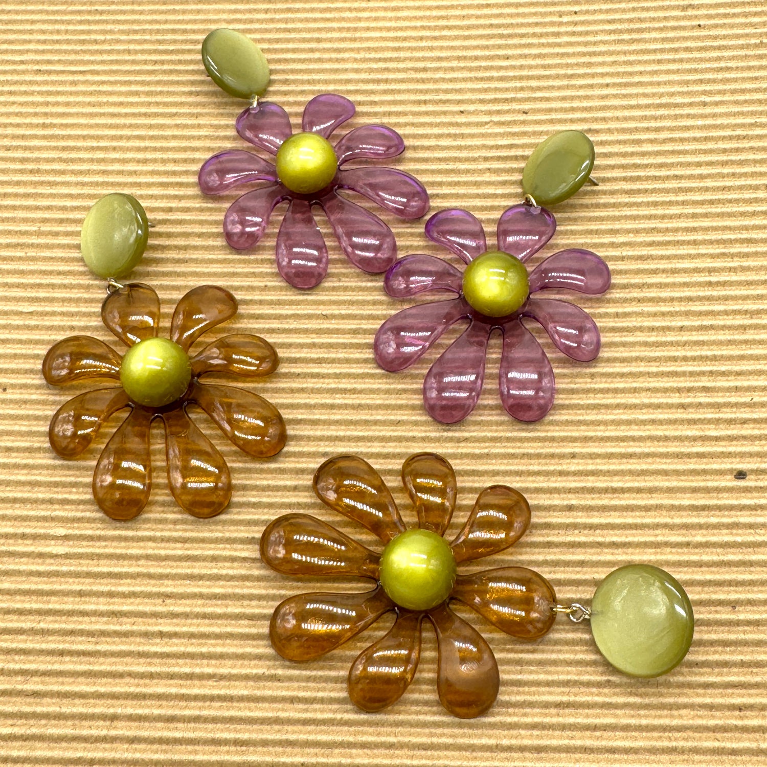 Retro Splat Flower Earrings