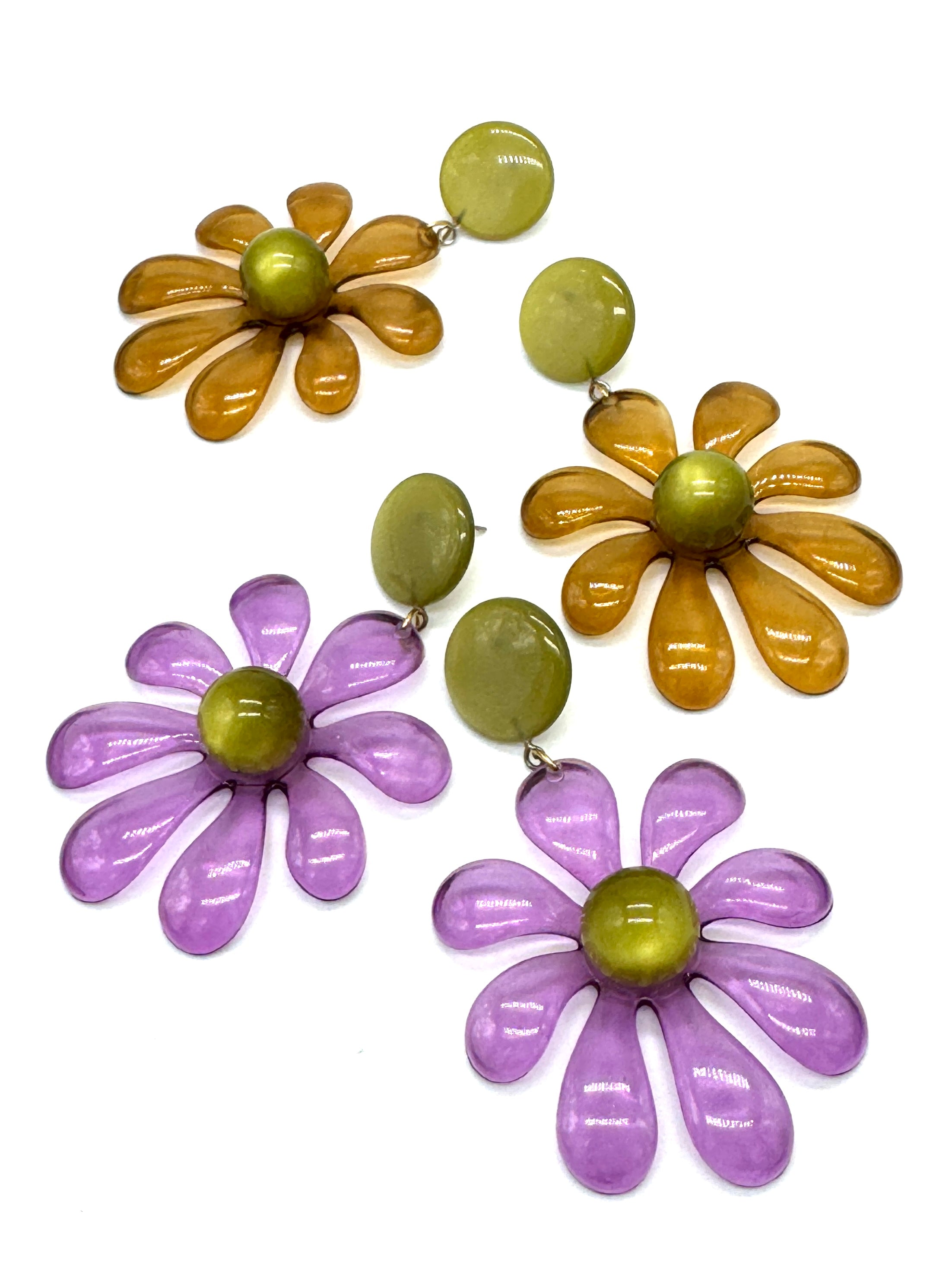 Retro Splat Flower Earrings