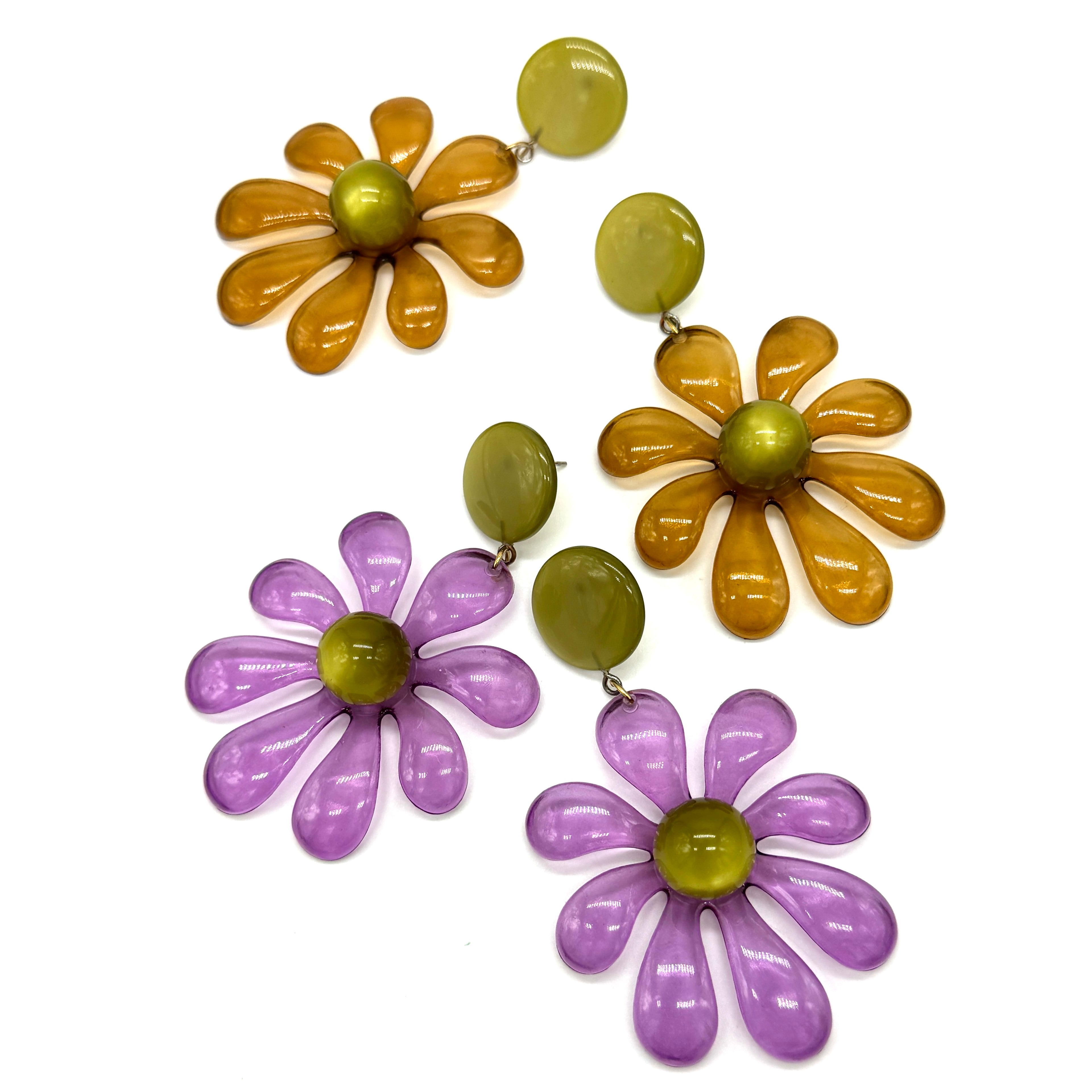 Retro Splat Flower Earrings