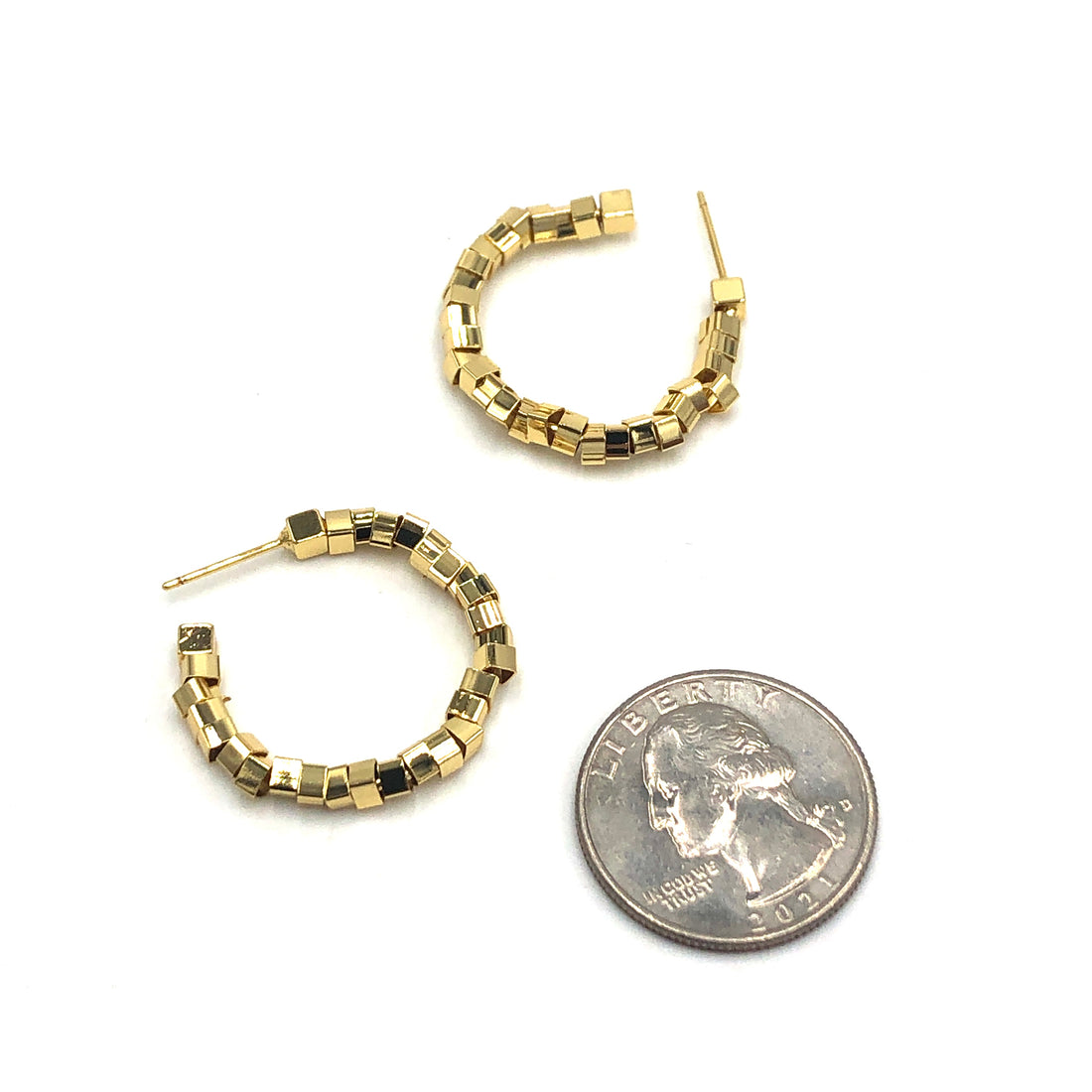 Crimpy Beaded Hoop Earrings