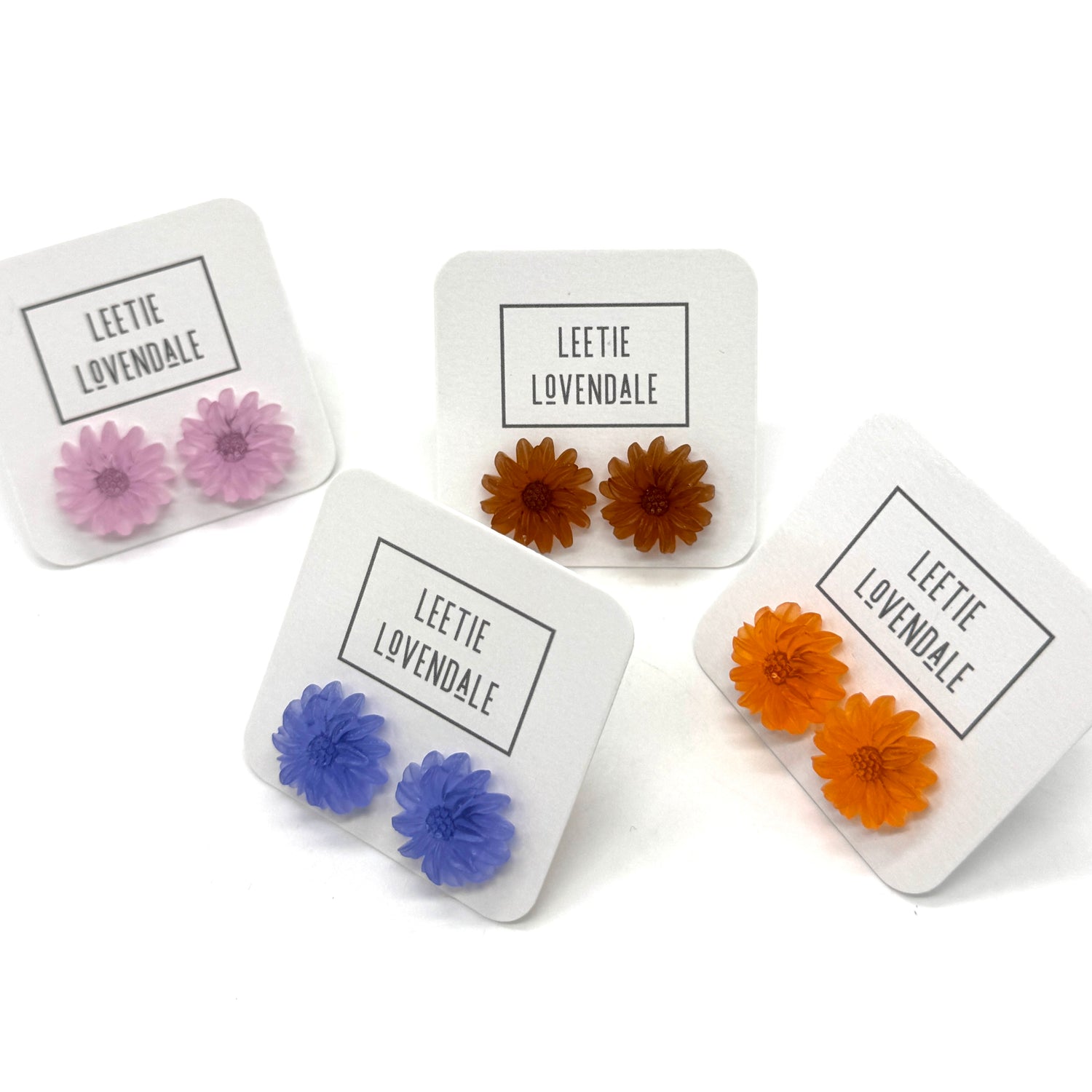 Frosted SunFlower Stud Earrings