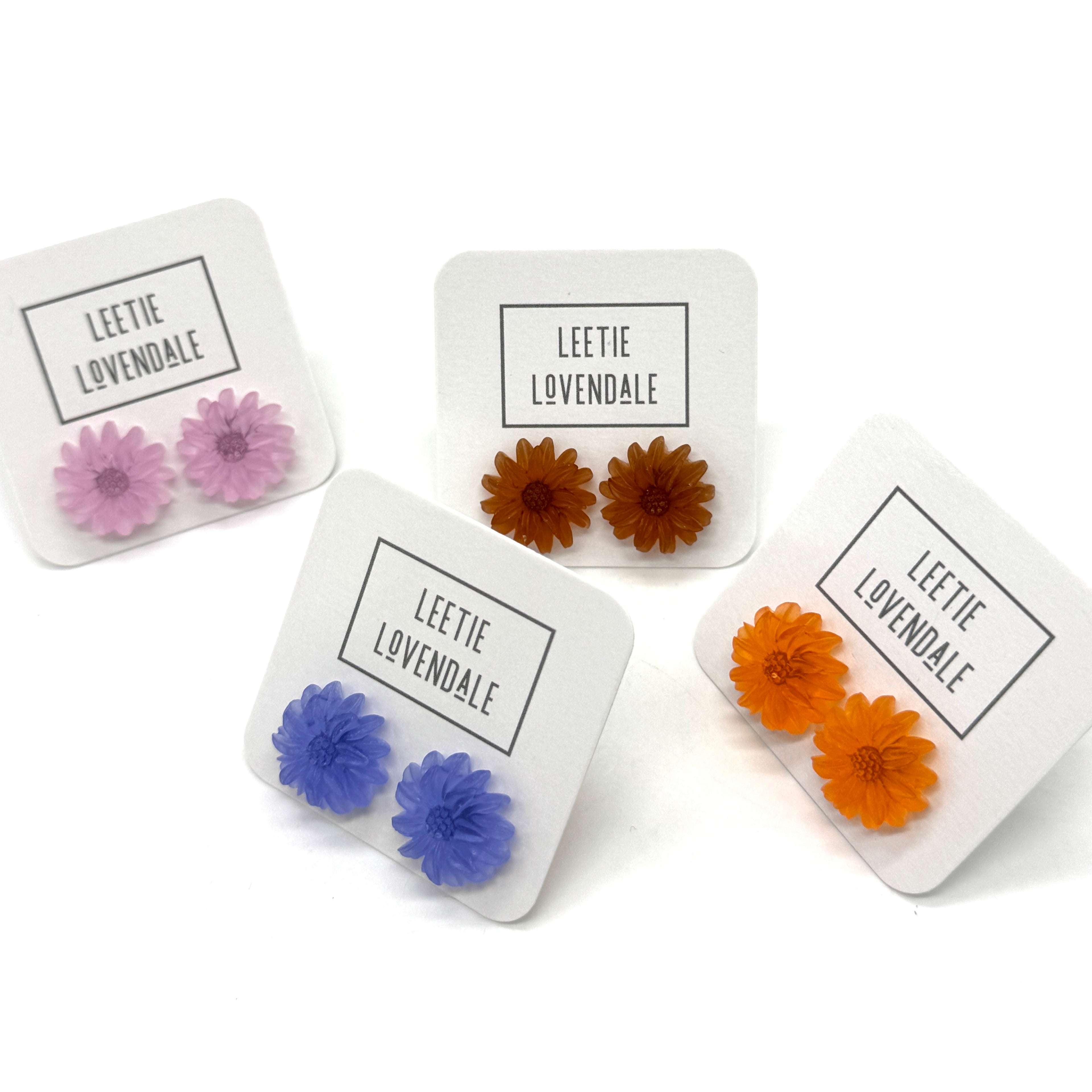 Frosted SunFlower Stud Earrings