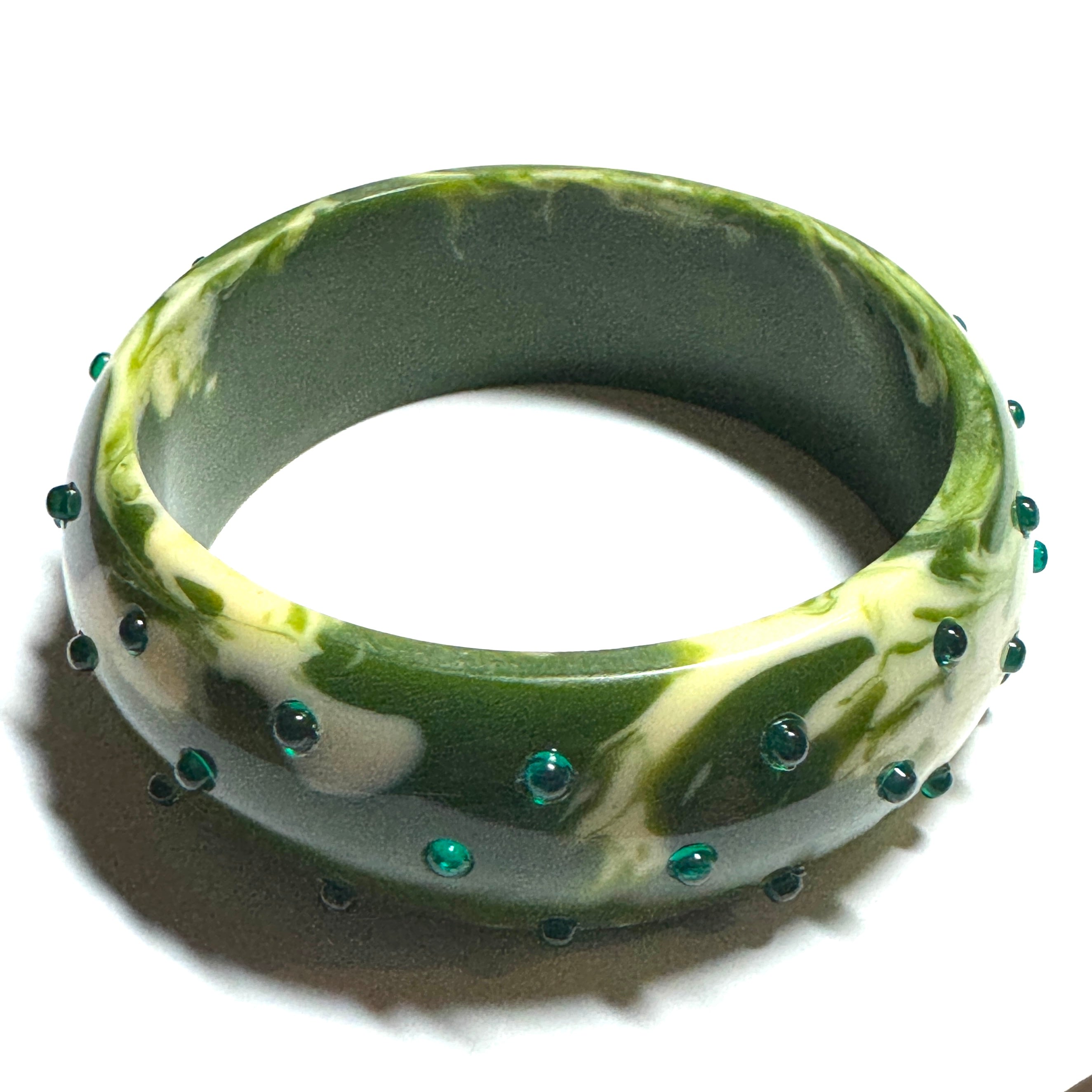 Glass Studded Bangle Bracelet