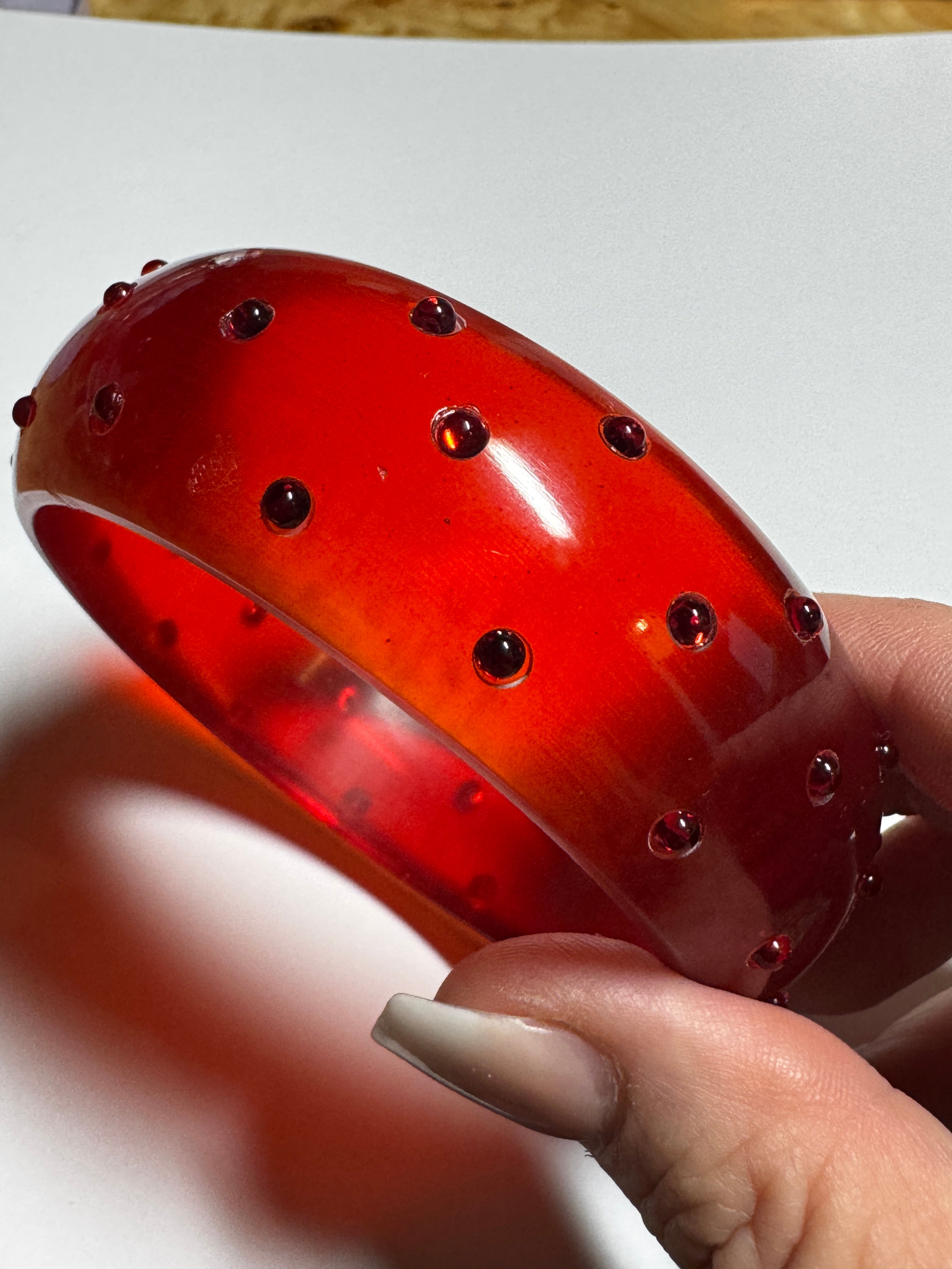 Glass Studded Bangle Bracelet