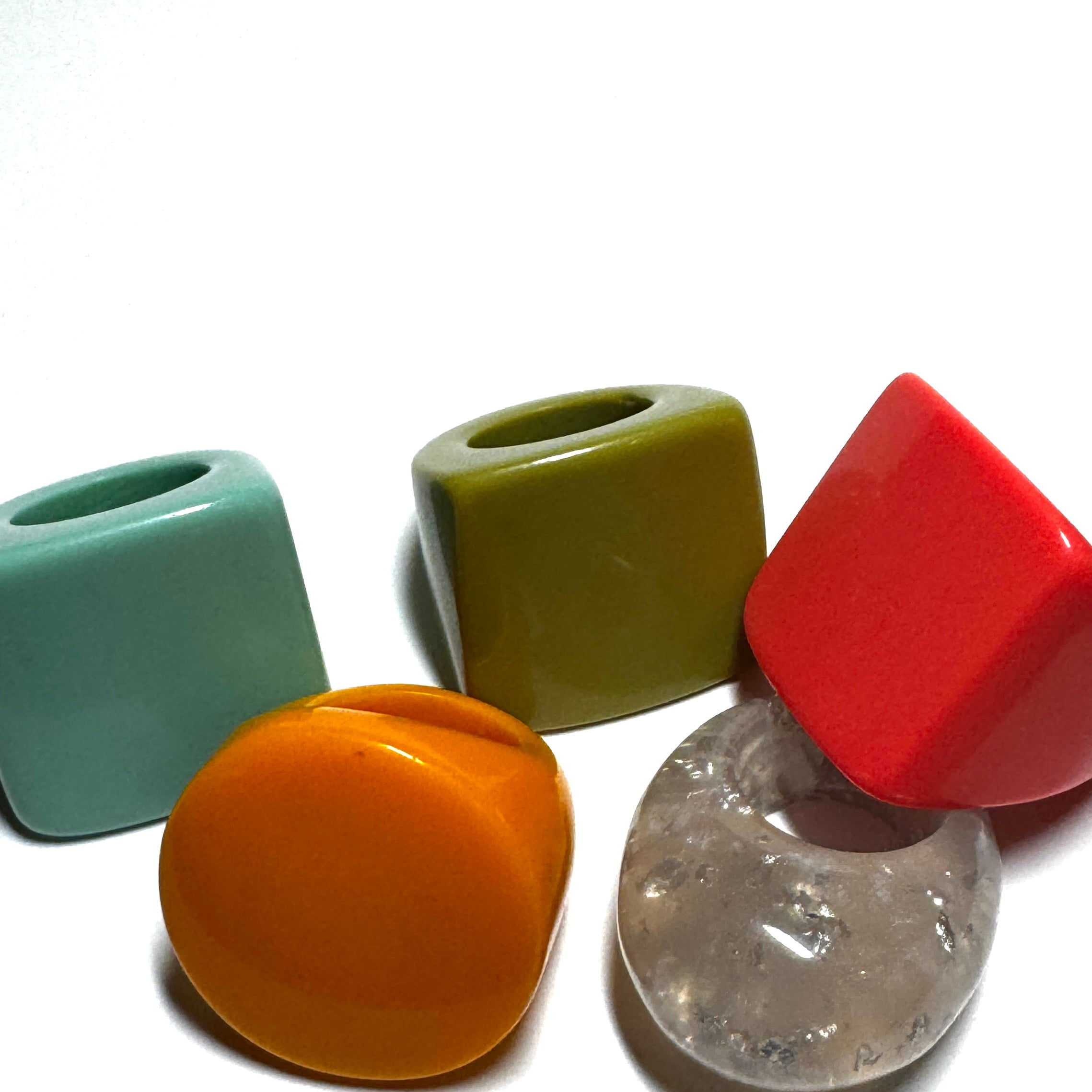 Forma Resin Ring – Olive Glitter