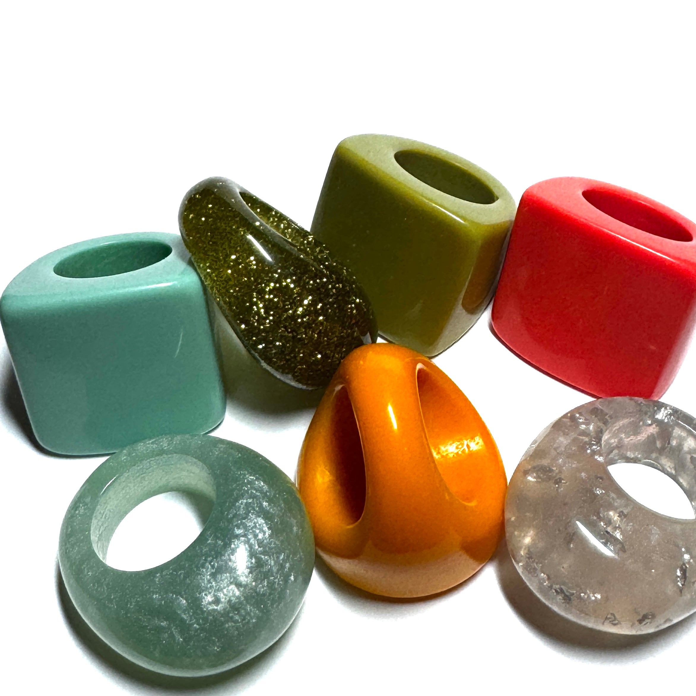 Forma Resin Ring – Silver Mica Glitter