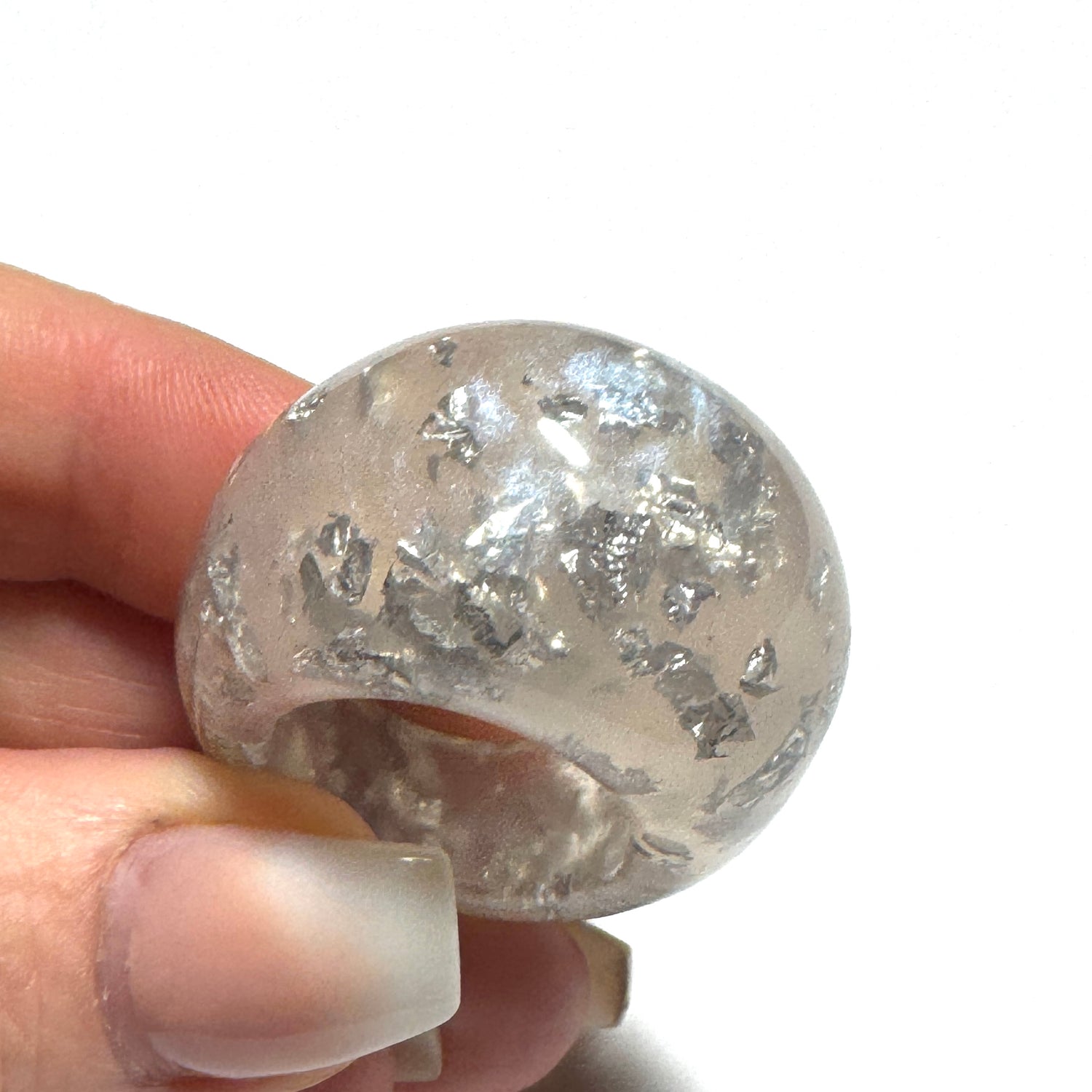 Forma Resin Ring – Silver Mica Glitter