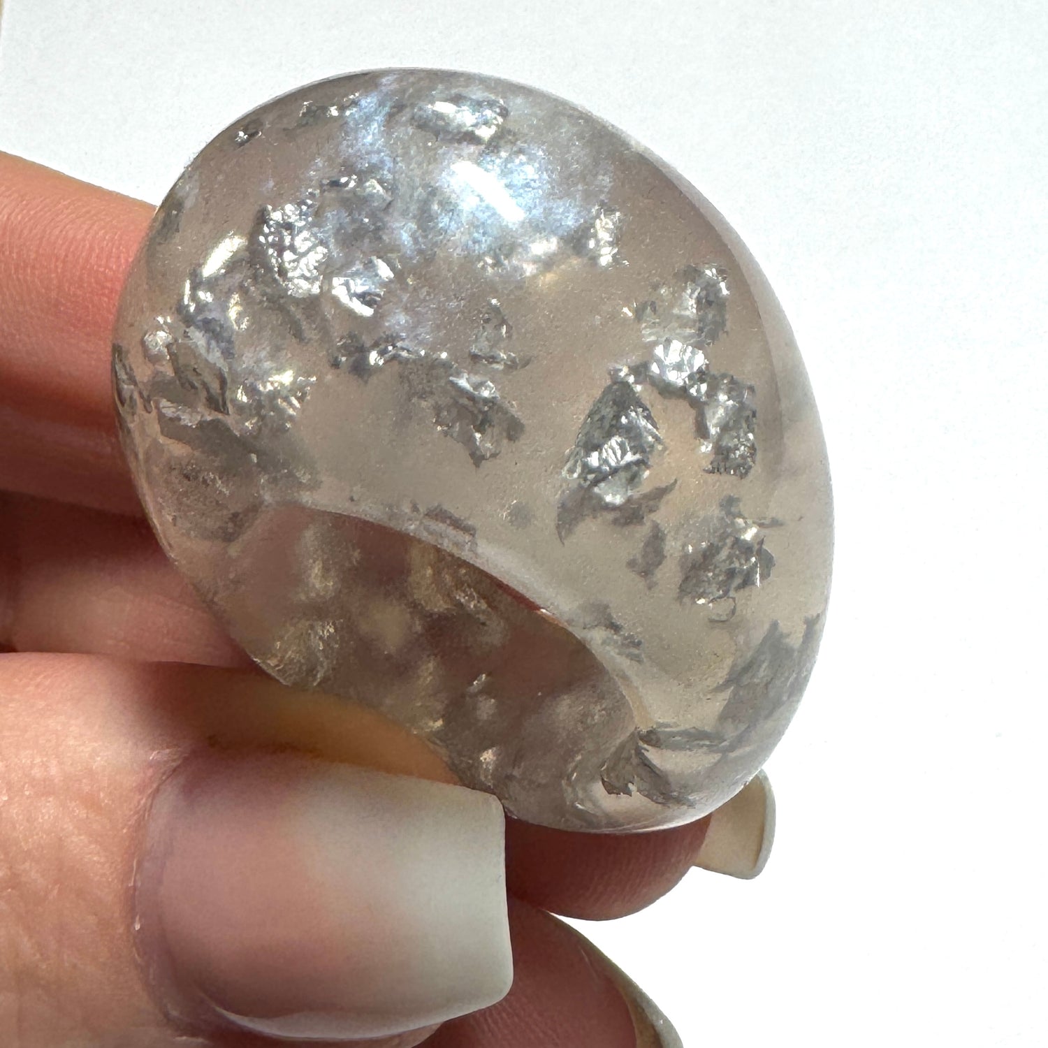 Forma Resin Ring – Silver Mica Glitter