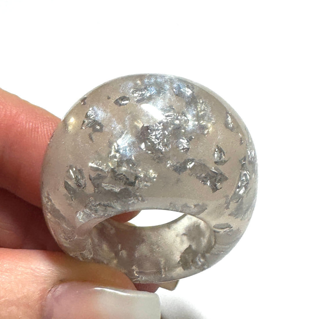 Forma Resin Ring – Silver Mica Glitter