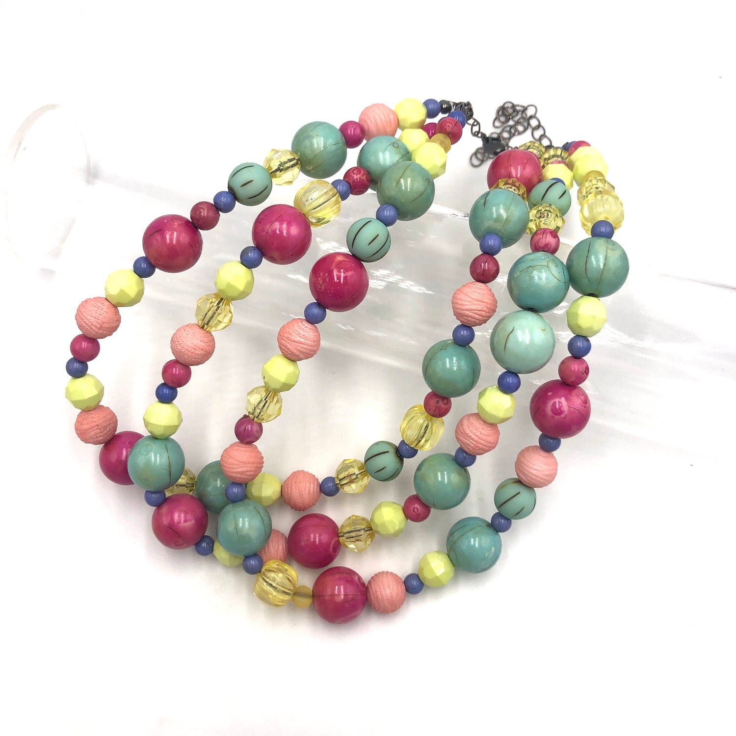 colorful 3 strand necklace