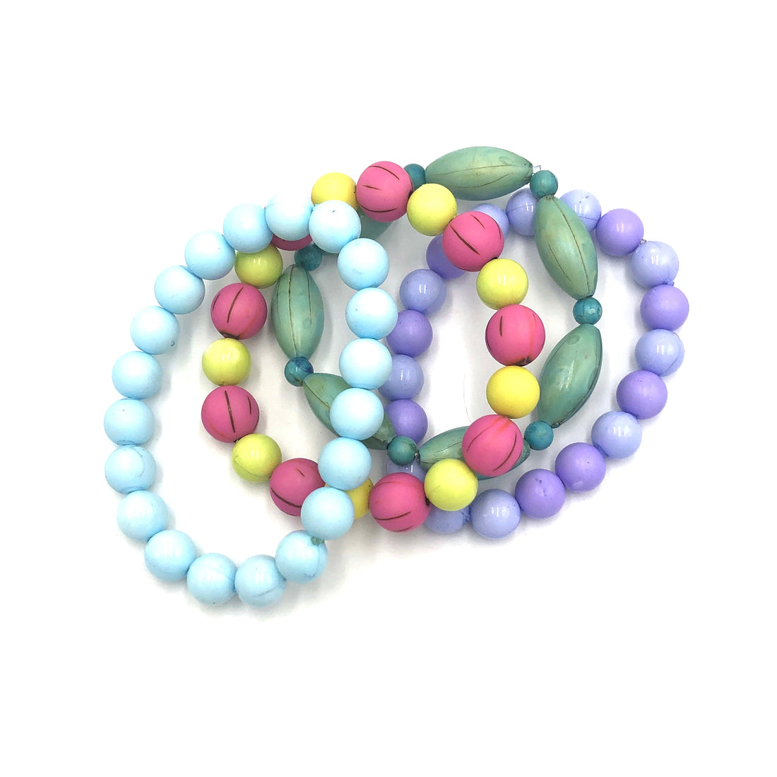 colorful beaded stretch bracelet set of 4