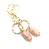 pink nugget wrap statement earrings
