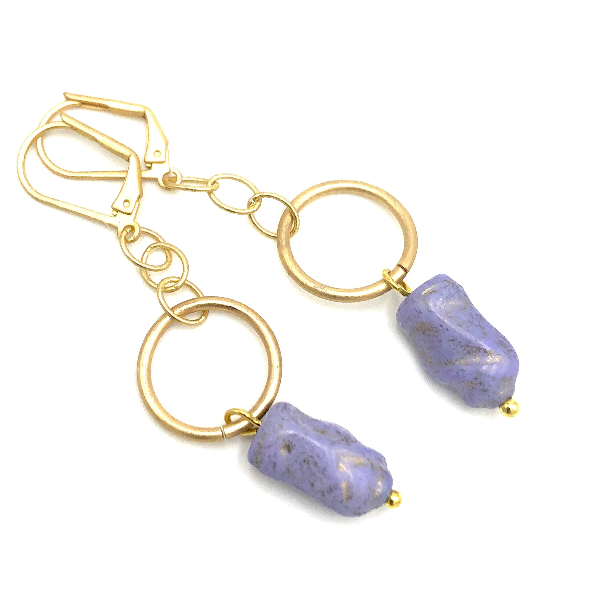 purple nugget wrap statement earrings