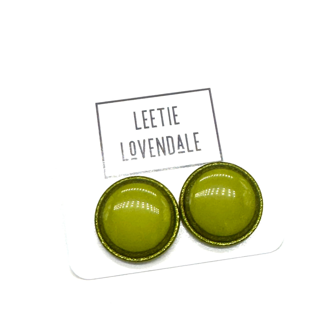 Glitter Resin Disc Stud Earrings