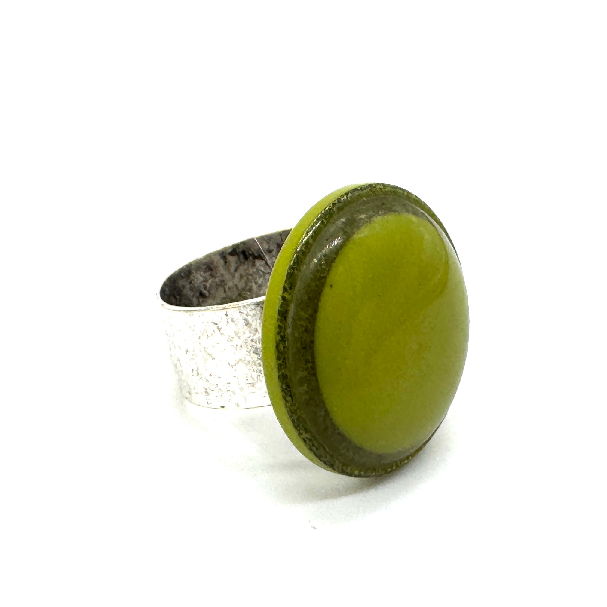 Glitter Resin Disc Cocktail Ring