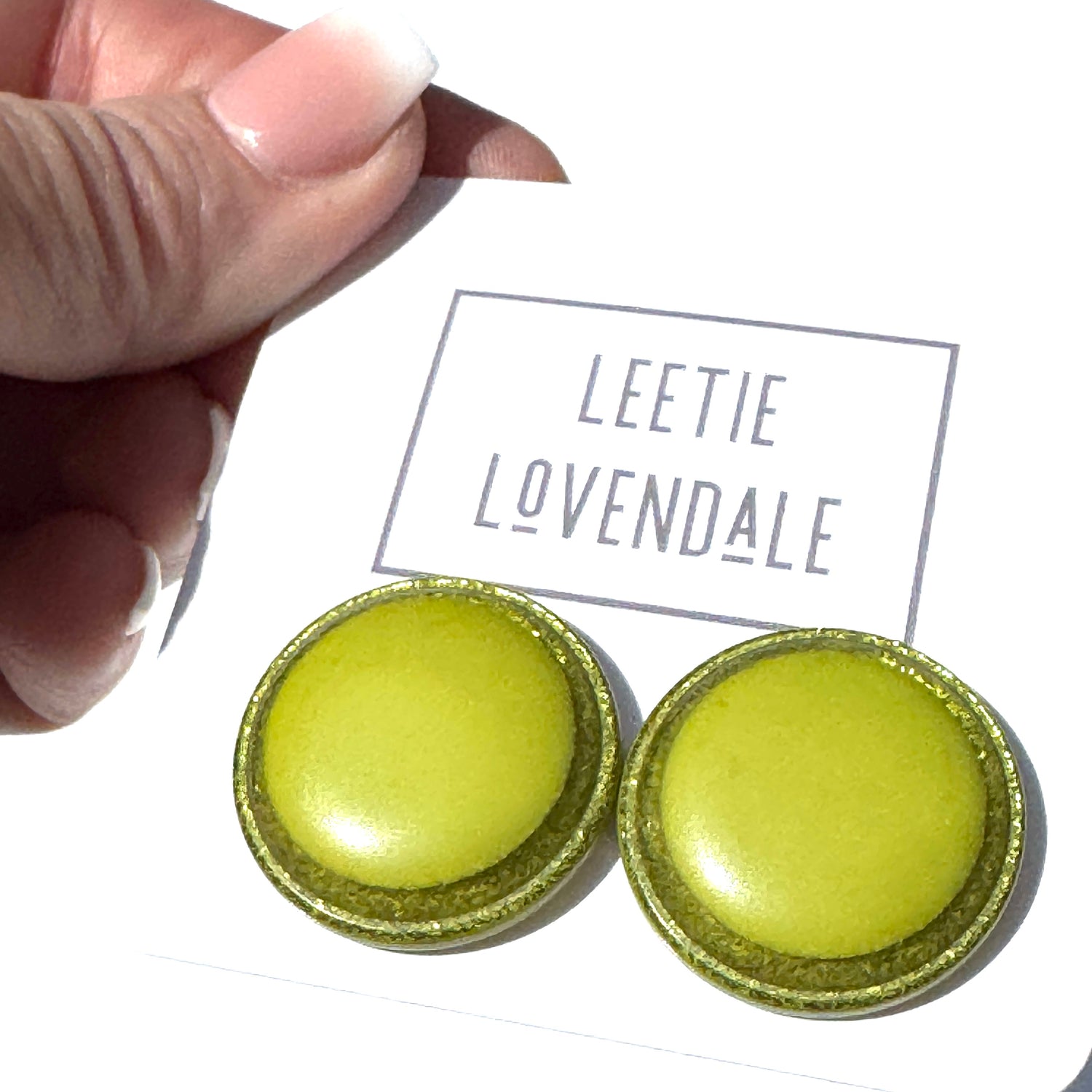 Glitter Resin Disc Stud Earrings