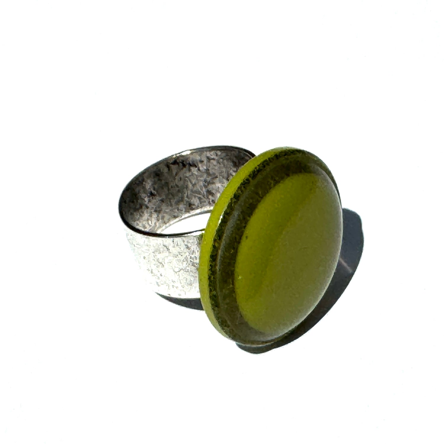 Glitter Resin Disc Cocktail Ring