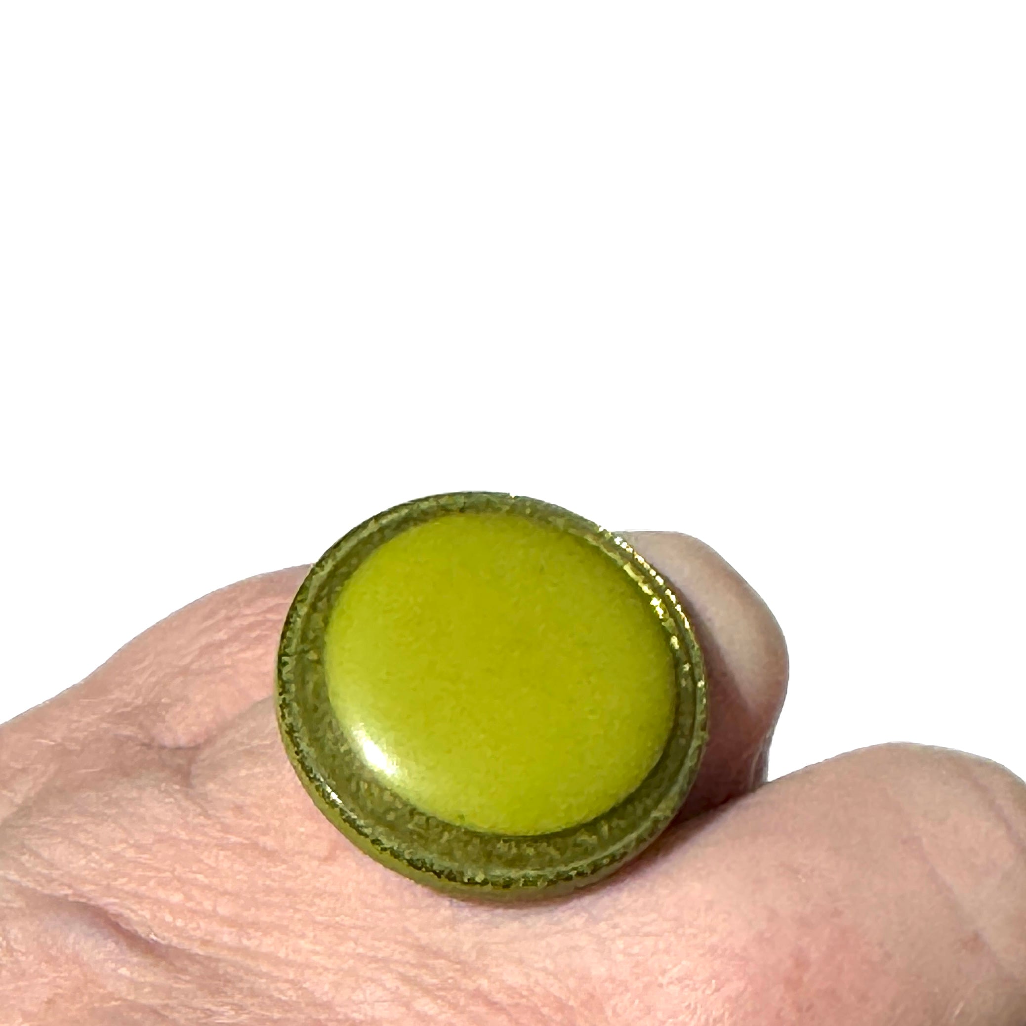 Glitter Resin Disc Cocktail Ring