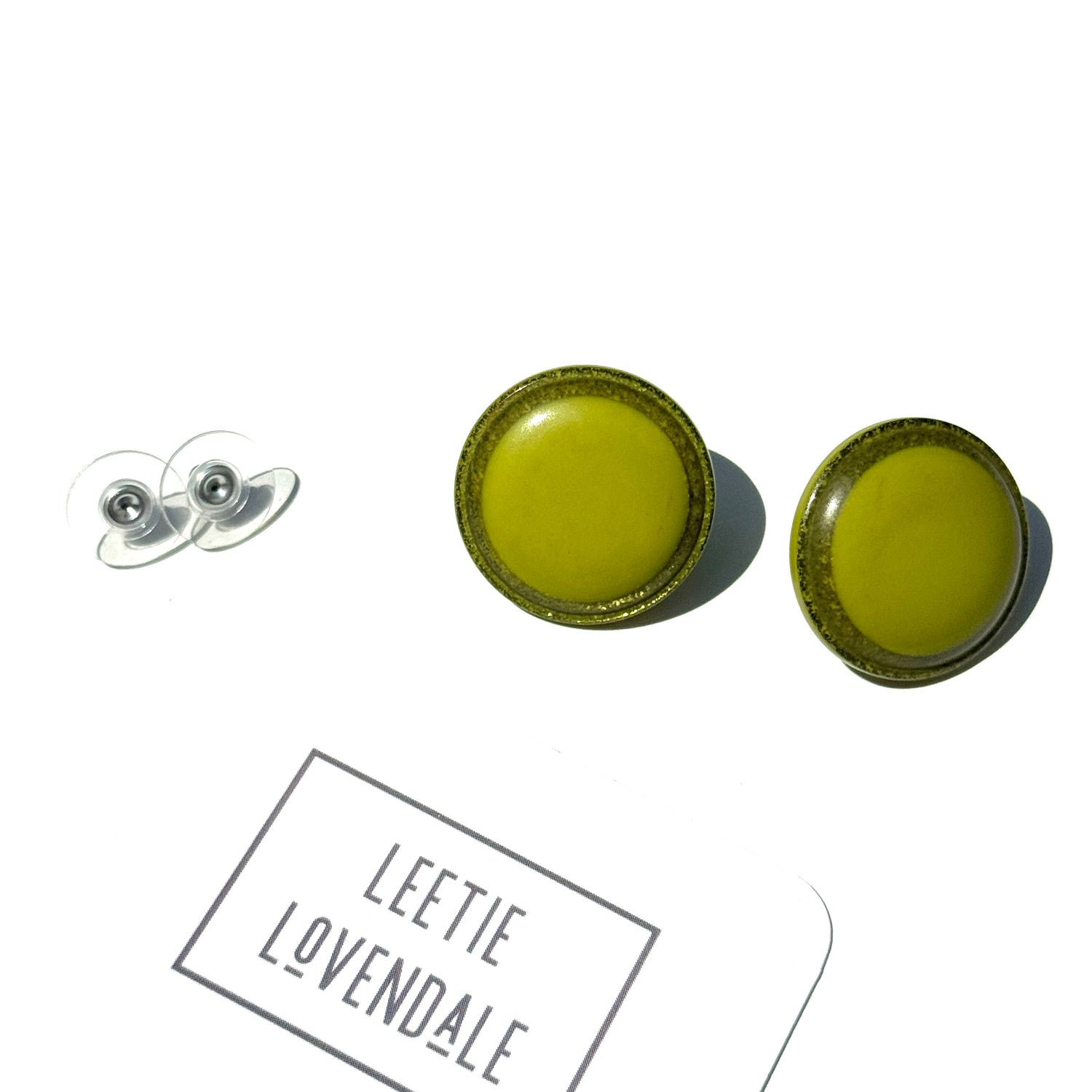 Glitter Resin Disc Stud Earrings