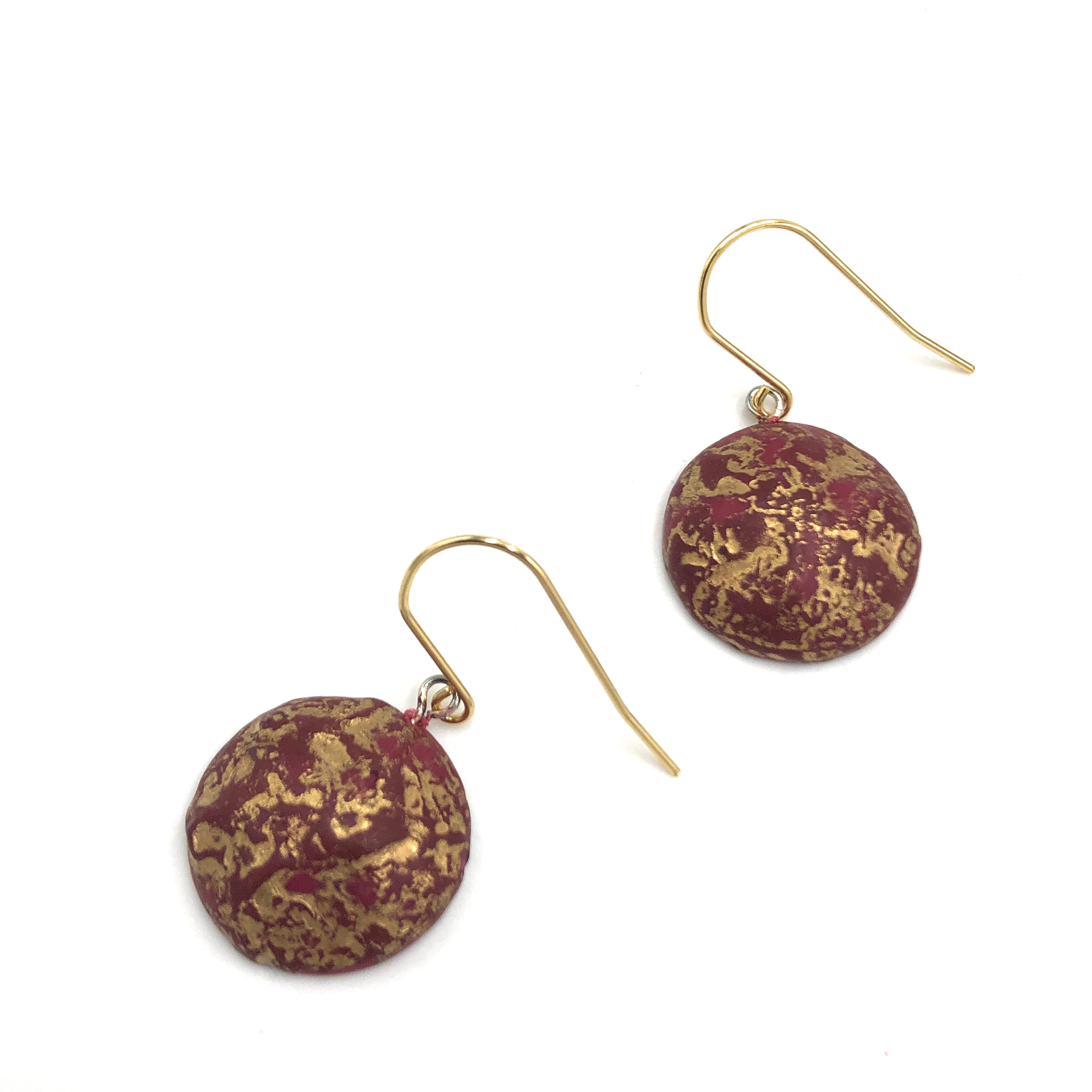 Molten Red &amp; Gold Earrings *