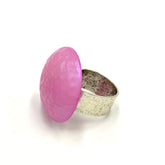 pink dimpled cocktail ring