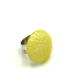 yellow dimpled cocktail ring