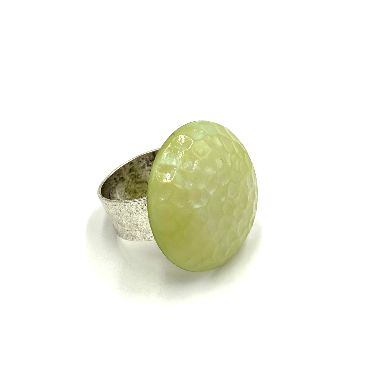 mint green dimpled cocktail ring