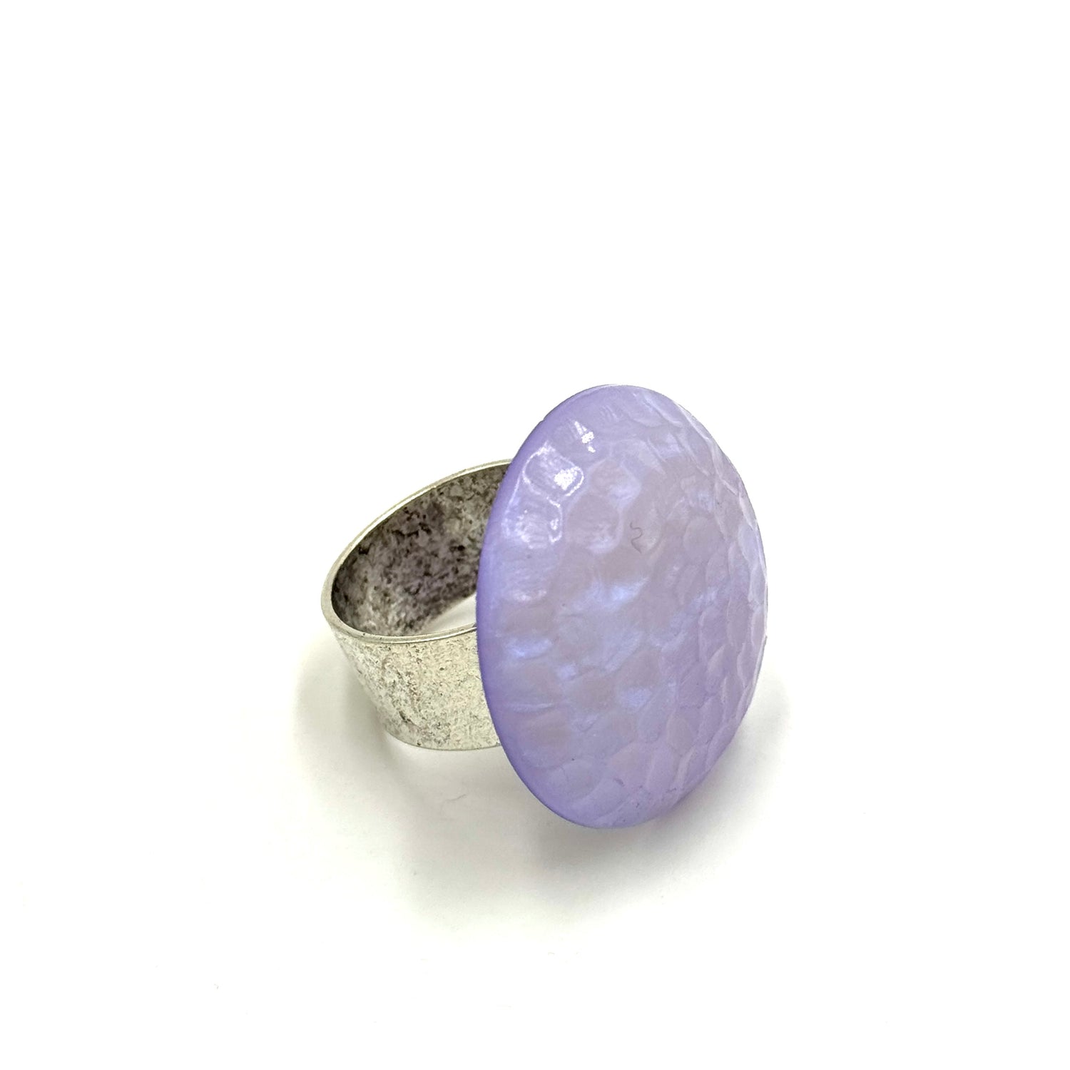 periwinkle dimpled cocktail ring