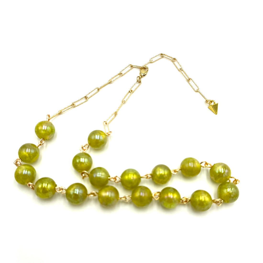 Chartreuse Aura Half Chain Necklace