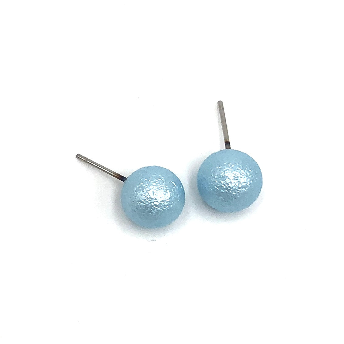 aqua color pitted ball stud earring