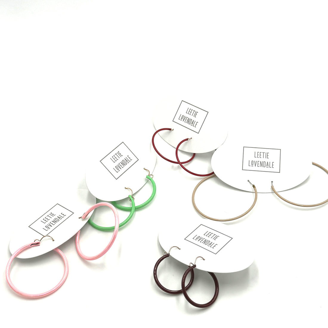 Wire Thin Vintage Enamel Hoop Earrings