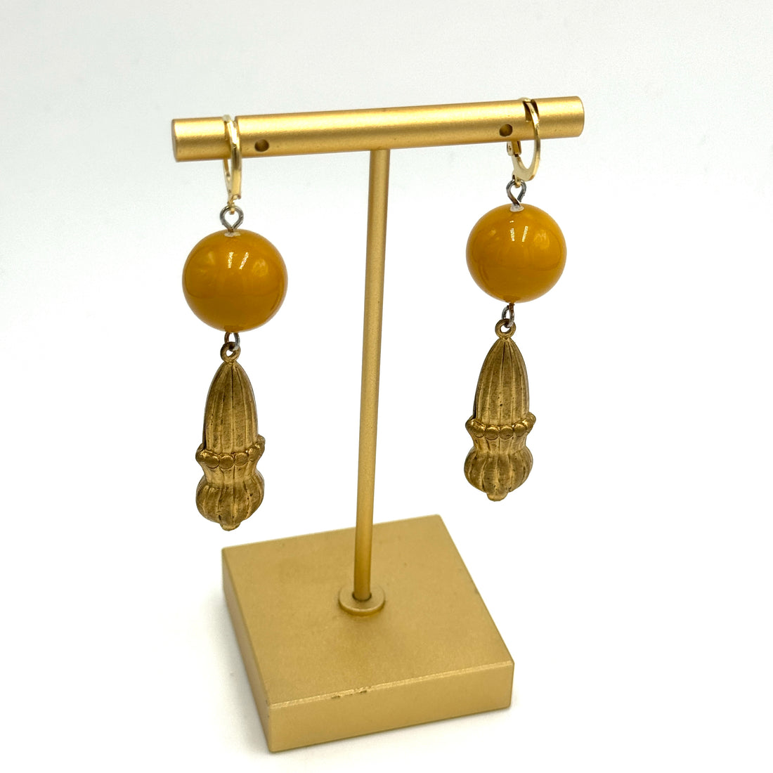 Vintage Brass Golden Tassel Earrings
