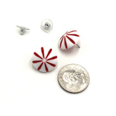 red white stud earrings