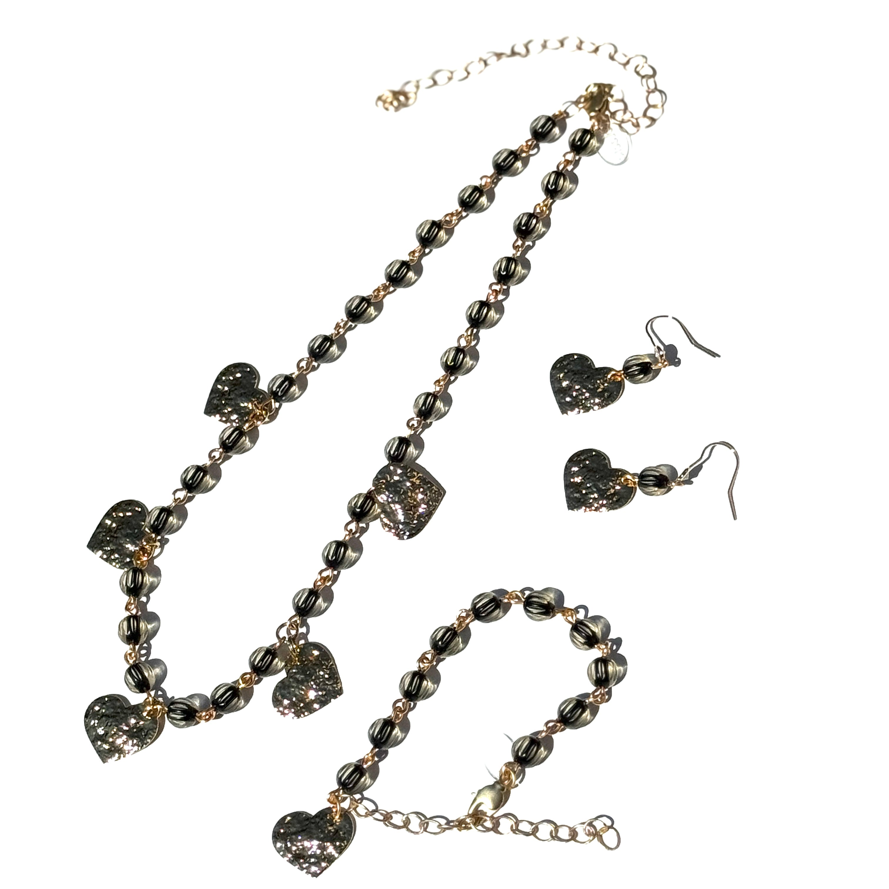 Midnight Gilded Hearts Amelia Necklace