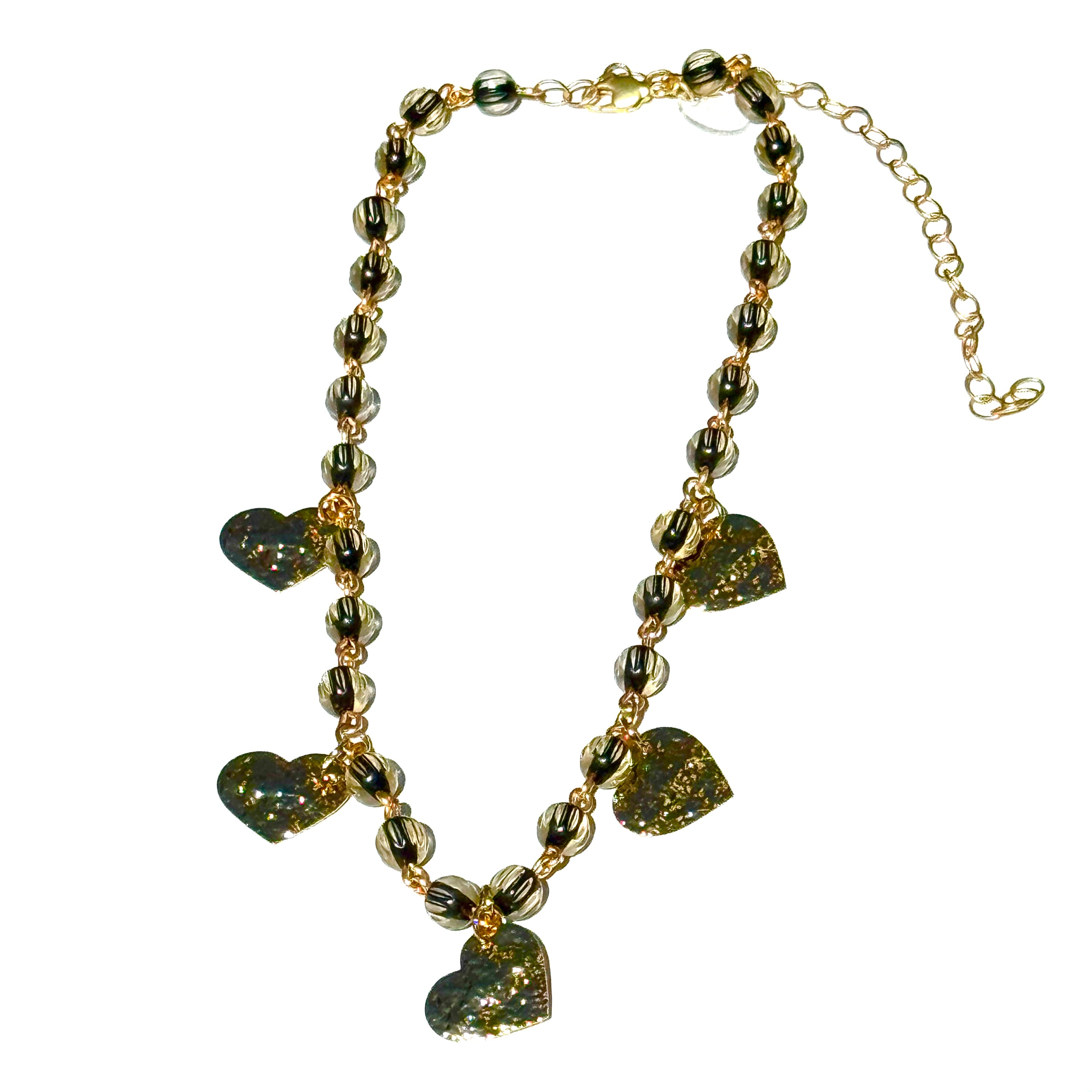 Midnight Gilded Hearts Amelia Necklace