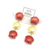 coral and yellow seashell style earrings