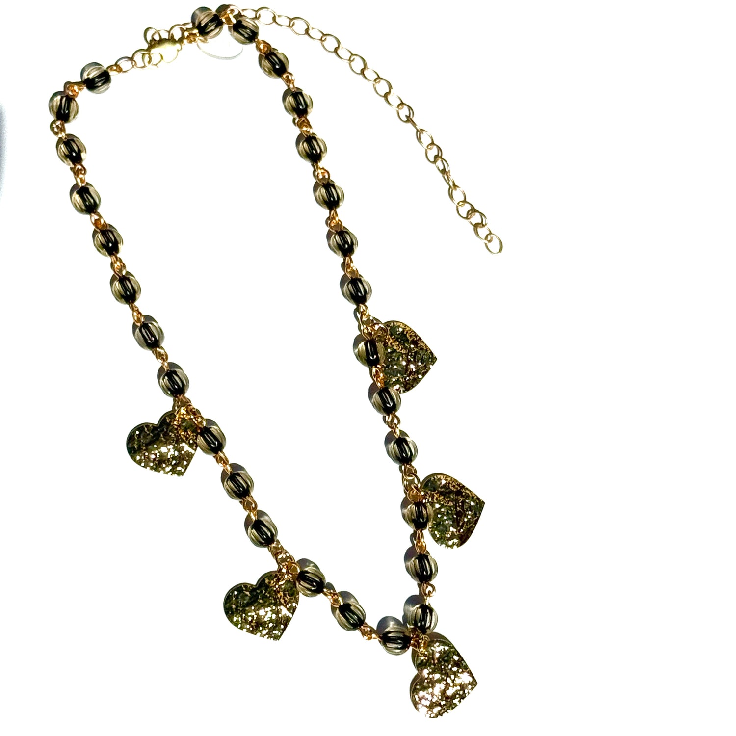 Midnight Gilded Hearts Amelia Necklace