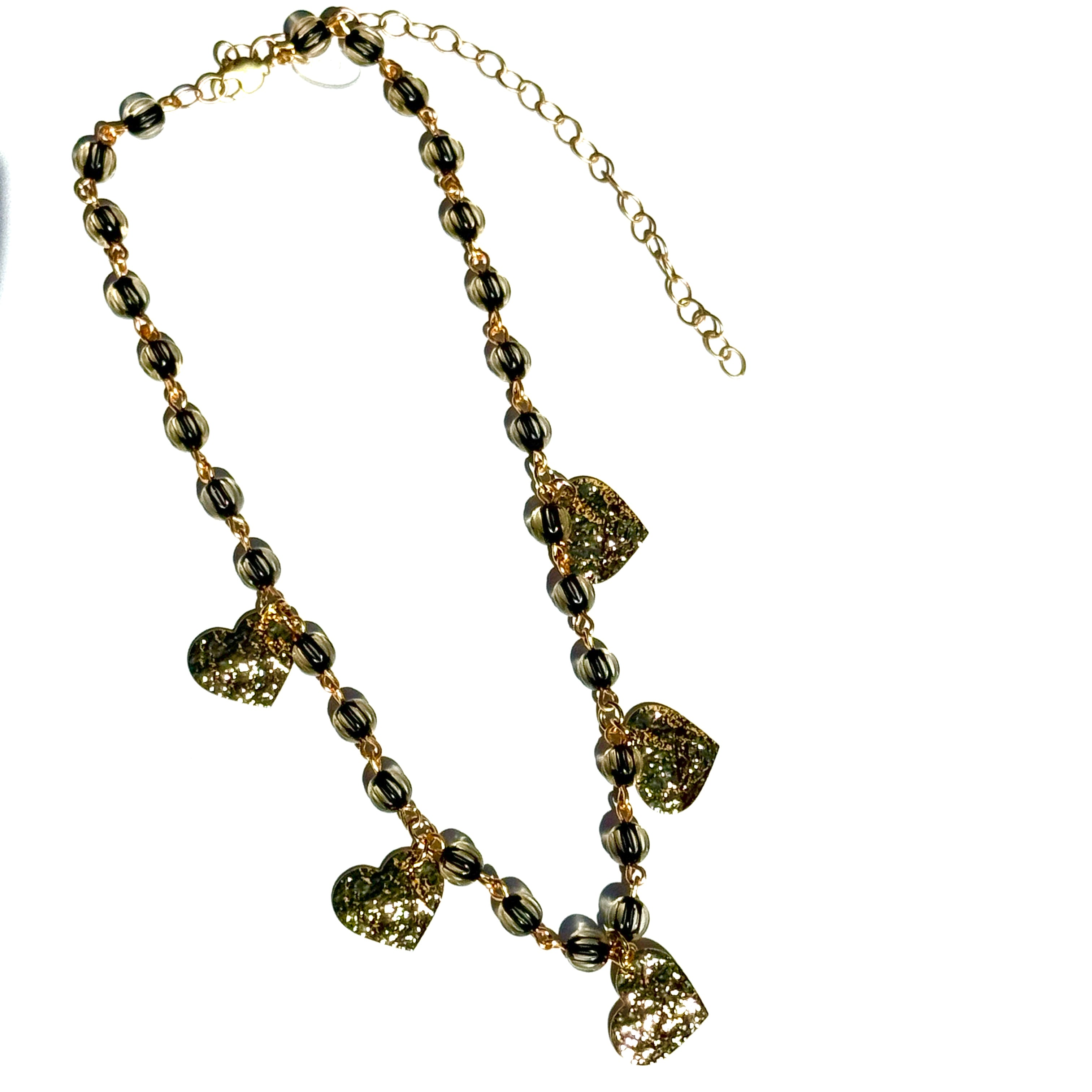 Midnight Gilded Hearts Amelia Necklace