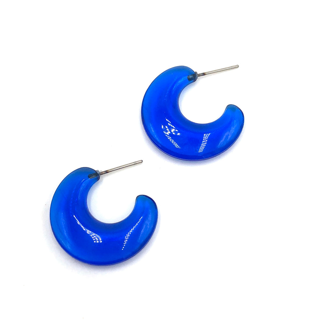 capri blue flat hoop earrings