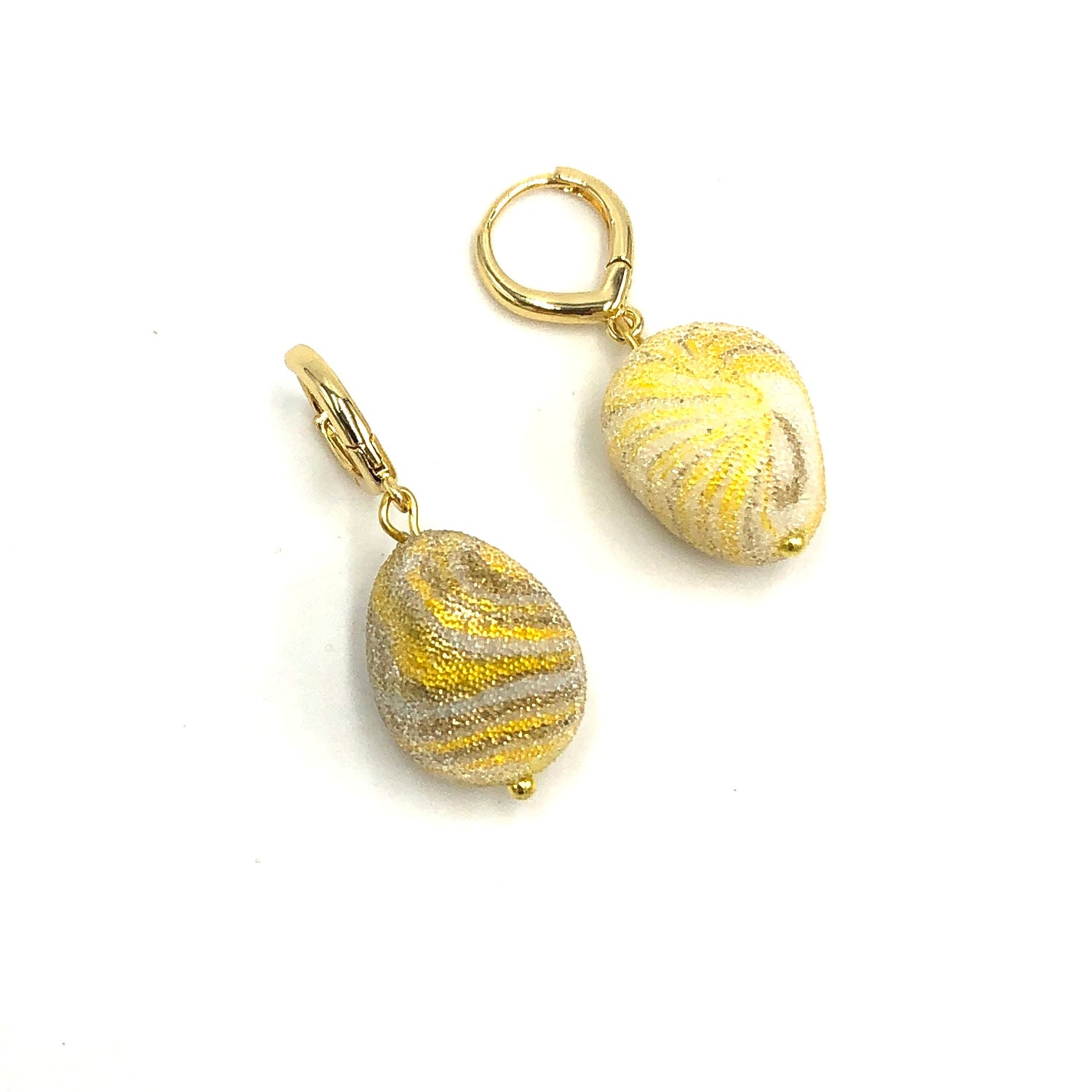 yellow swirl drop earrings