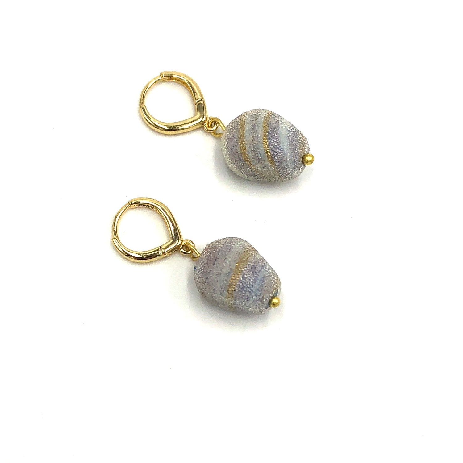 purple and gold swirl earrings