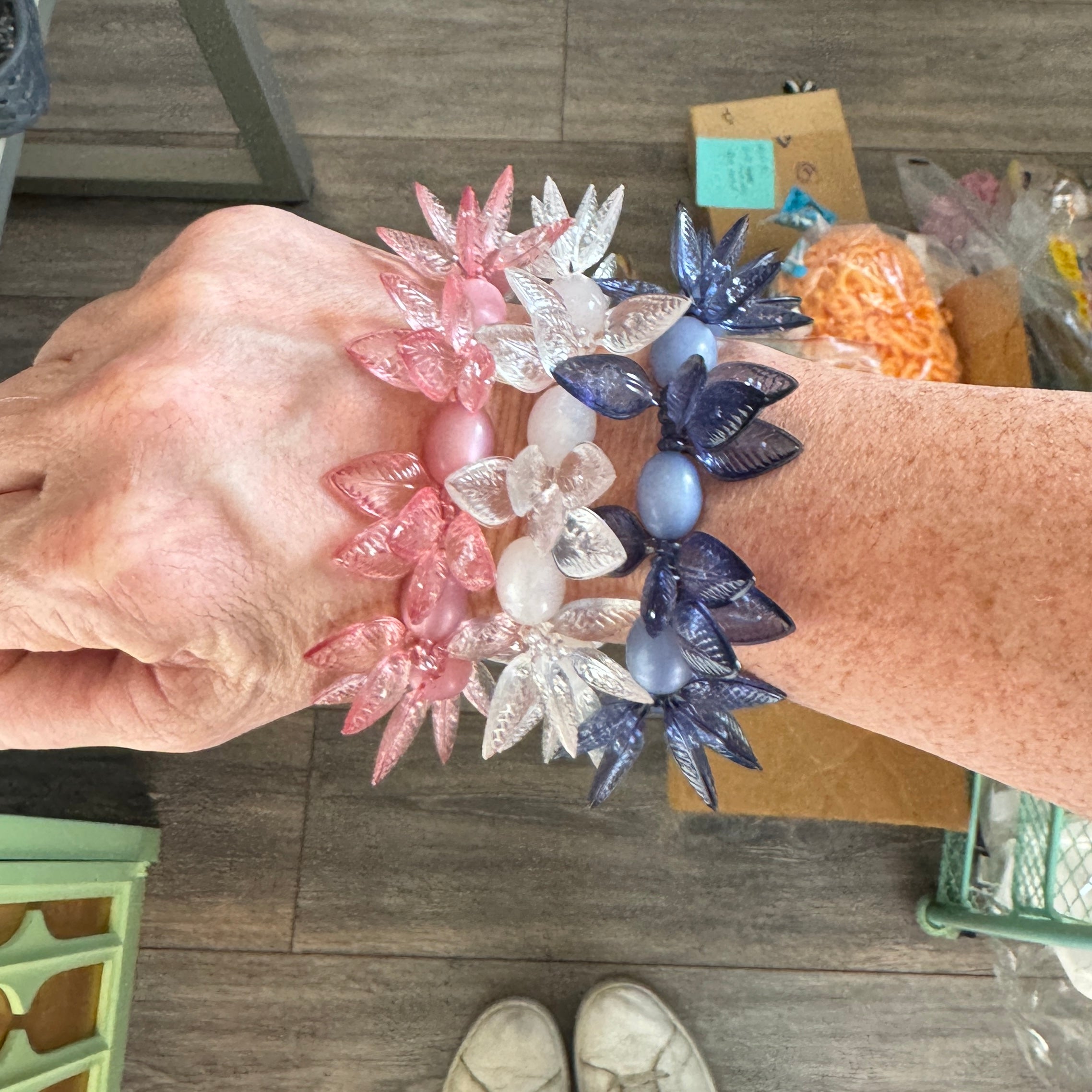 Leaf Cluster Stack &amp; Stretch Bracelet