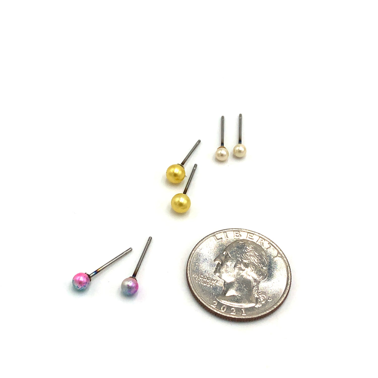 Pastel &amp; Classic Pearls Tiny Studs Earrings Set